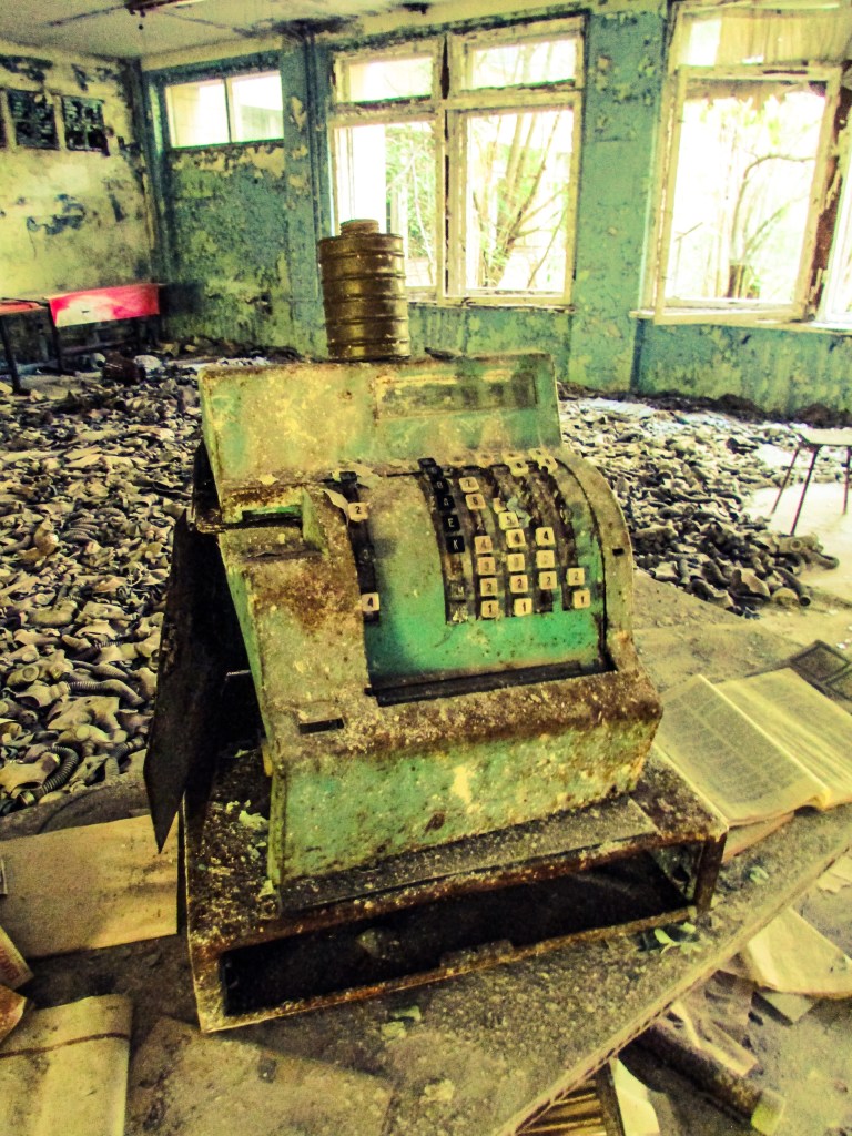 Kasseapparat i kafeteriaen.