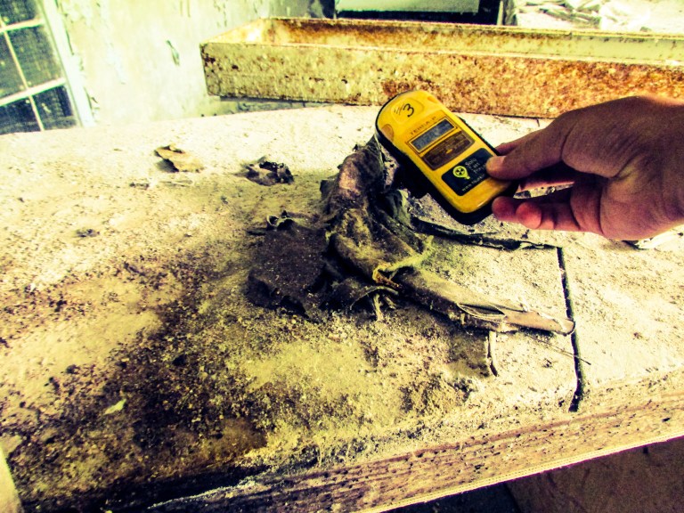 Den lille tøyresten på skranken i resepsjonen får geigertelleren til å gå amok.