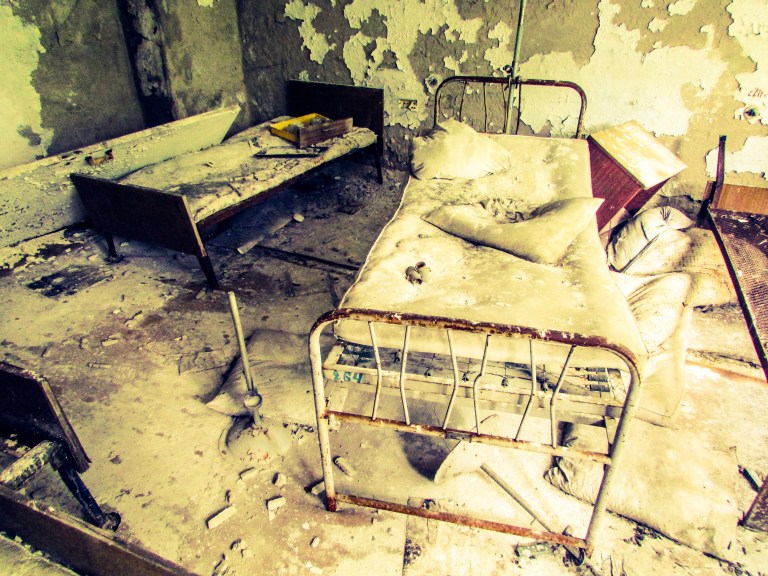 Et av sykerommene på Sykehus nummer 126.